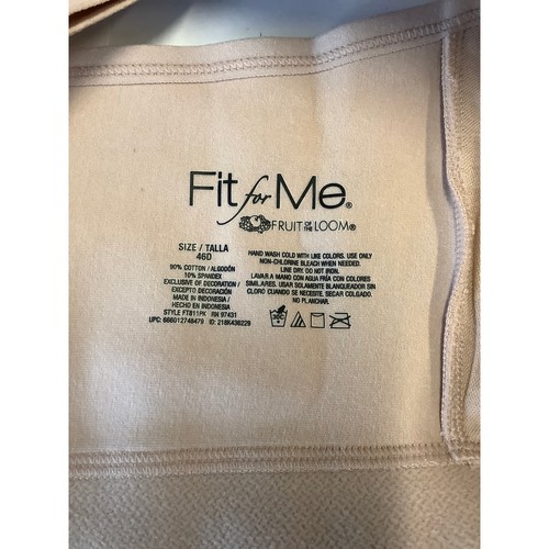 Fruit of the Loom Size 46D 2 Pack Beyond Soft Wireless Cotton Bra Comfort M38-2 - Picture 6 of 6