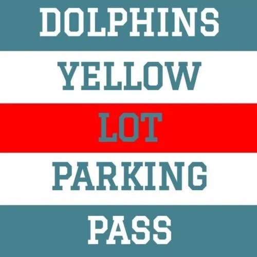 Miami Dolphins Yellow Parking Pass New England Patriots at Dolphins Sept 14 - Picture 1 of 1