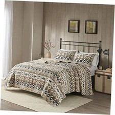 Woolrich Reversible Quilt Cabin Oversized Full/Queen Montana Tribal Tan