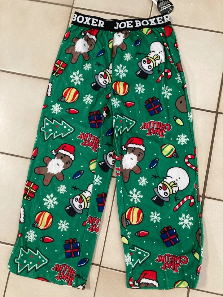 2 Joe Boxer 圣诞假日睡衣裤法兰绒 XS 4-5 码全新带标签 — 第 4/4 张图片