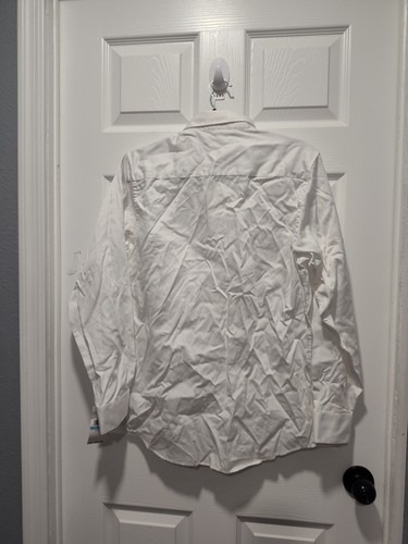 NWT Calvin Klein White Sateen Dress Button Shirt Boys Size 20 - Picture 2 of 9