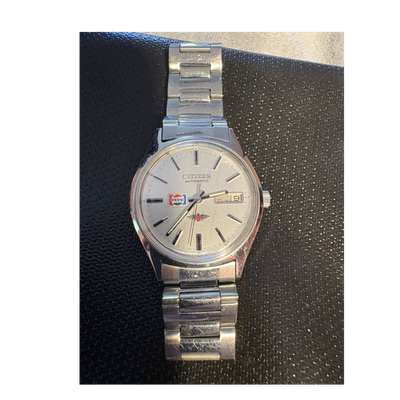 #ad Citizen Automatic Men’s 34mm Day Date Pepsi Theme Silver Dial Steel Bracelet $89.99