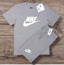 Nike Gray 2-Piece T-Shirt  Shorts Set Pockets Drawstring Jersey Men's M