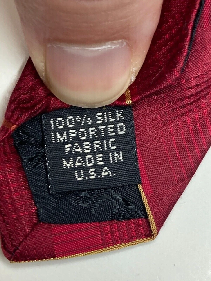 Corbata formal Murano Italia para hombre 58"Lx3,75"W rojo/amarillo Foto 3 de 4