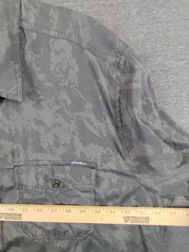 Eddie Bauer Mens Shirt Tall XL XLT Green Camo Mesh Vented Fishing Outdoor Gorp - Picture 5 of 9