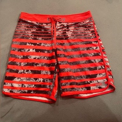 The North Face Swimming Trunks - red and black - nylon mesh - size 36 waist