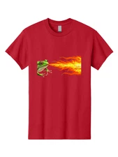 Toad-Breathing-Fire Mens Graphic Tee, 100% Cotton, Casual Summer Wear