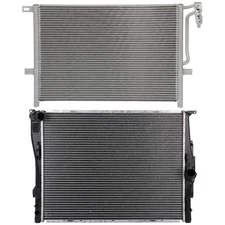 Aluminum Radiator & AC Condenser Cooling Kit For 2006 BMW 330xi 325i 330i 325xi