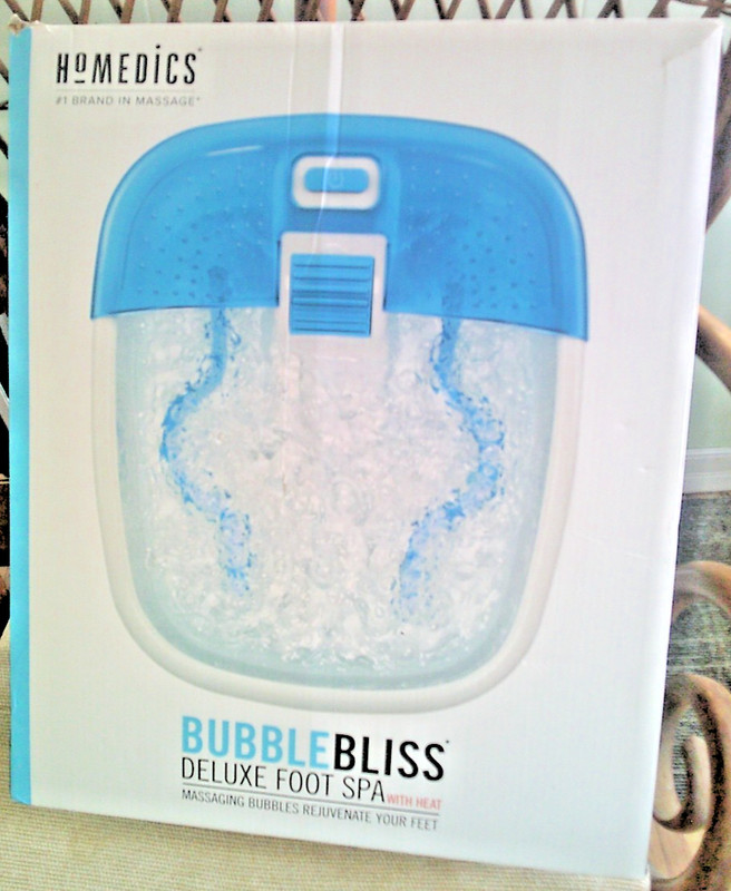 New  In Box Homedics Bubble Bliss Deluxe Foot Spa Uses Heat and Bubbles