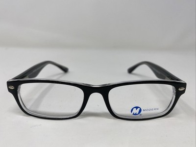 Modern Optical CARE BLACK/CRYSTAL 46-15-135 Full Rim Eyeglasses Frame H553