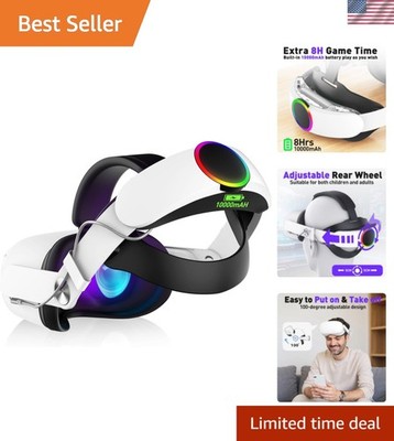 RGB Head Strap for Oculus/Meta Quest 2 Head Strap with Battery 10000mAh Pack ...