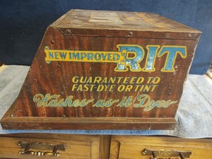Vintage Rit Dye Store 3 Drawer Storage Box Metal Advertising Display Dyes