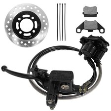 Brake Master Cylinder Caliper Left Hand Rear Mini Bike Brake Kit, 53" Brake