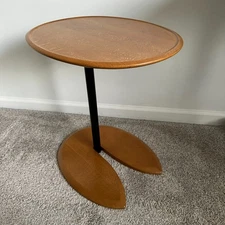 Ekornes Stressless Ellipse Table Adjustable Height Oak & Black Base Norway