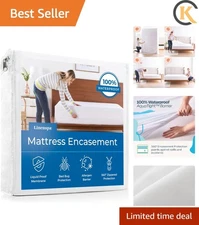 Zippered White Mattress Protector – 100% Waterproof with Total 360° Defense