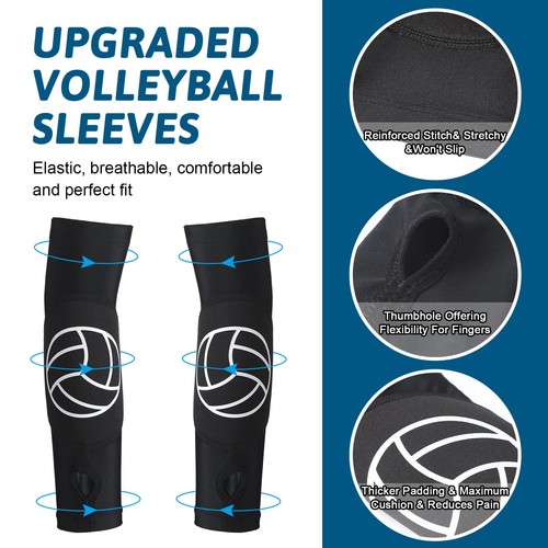 Minatee Volleyball Arm Sleeves Passing Hitting 12 Zoll, weiß und schwarz  - Bild 3 von 6