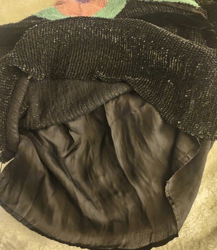 NWT Retrofête Sequin Chevron Spaghetti Strap Top Black Tie Front Dress Sz.M $795 - Picture 12 of 13