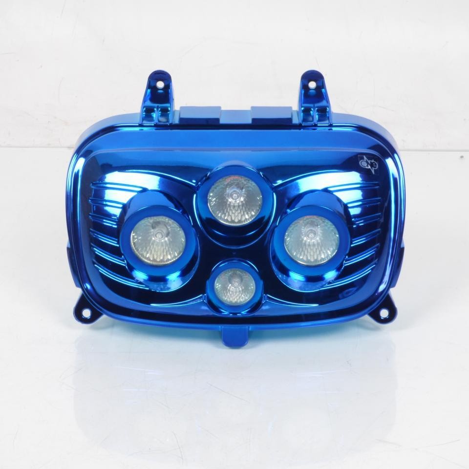 Optique avant One avec parabole chrome bleu design pour Yamaha BWS 50cc