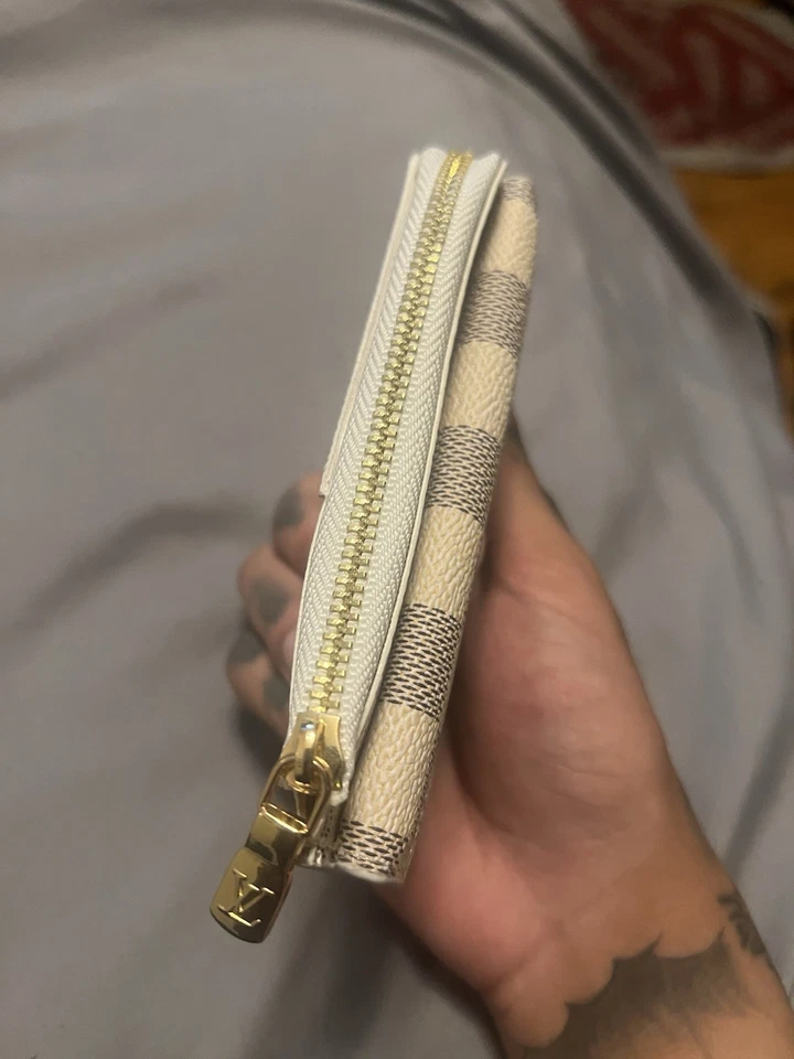 Cartera de Diseñador Rosa y Blanco con Cremallera Dorada Diseño Estampado a Cuadros V1 Foto 2 de 4