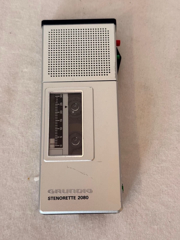 🎙️ Grundig Stenorette 2080 Diktiergerät Metallgehäuse + Kassette – DEFEKT - Bild 1 von 4