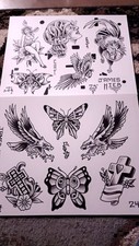 tattoo flash sheets original. 18 sheets original flash prints. Limited quantity.
