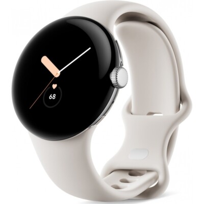 Google Pixel Watch WiFi - Smartwatch - polished silver/chalk