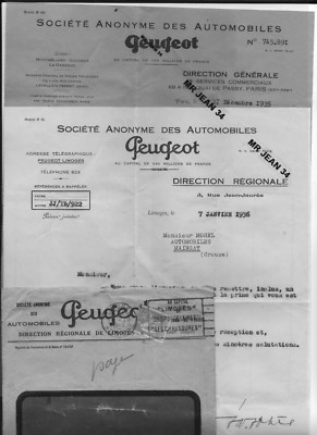 23 Posthöhle Autos Peugeot 75 Paris und Peugeot 81 Limoges für Morel