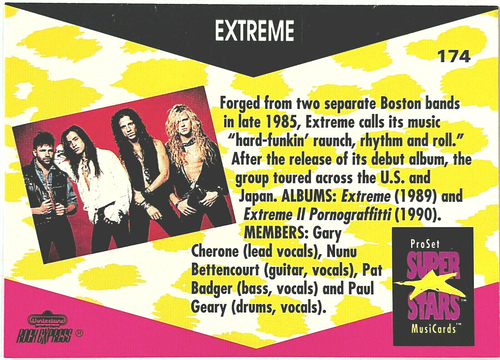 EXTREME 2 ProSet SuperStars MusiCards 1991 USA 1st Ed. BASE + CHASE CARD SET - Foto 3 di 5