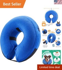 Washable Pet Recovery Collar - Soft, Non-Blocking for Dogs  Cats - Blue, Medium