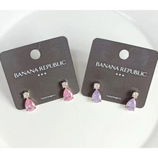 New Banana Republic CZ Drop Earrings Gift Fashion Women Jewelry 2Colors Chosen