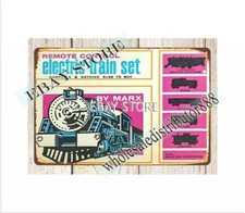 MARX ELECTRIC TRAIN SET Steam Locomotive ENGINE Toy tin sign nostalgic signs