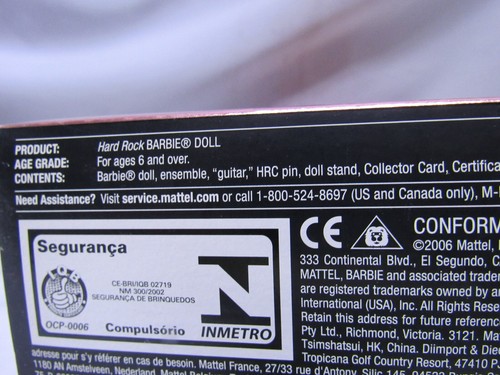 Muñeca Barbie Hard Rock Café Punk Rock 2006 etiqueta rosa L4175 - Imagen 9 de 11