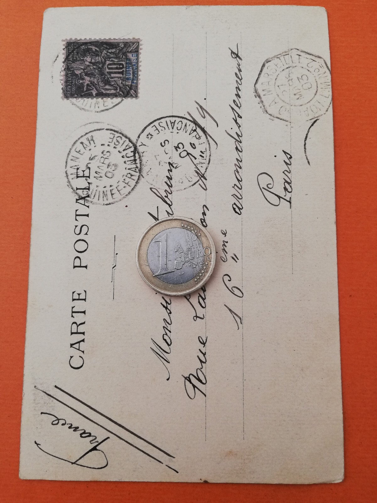 6757) Francia GUINEE MANEAH CONSKRY 1903 stamp MARSIGLIA NAVIGAZIONE x Parigi