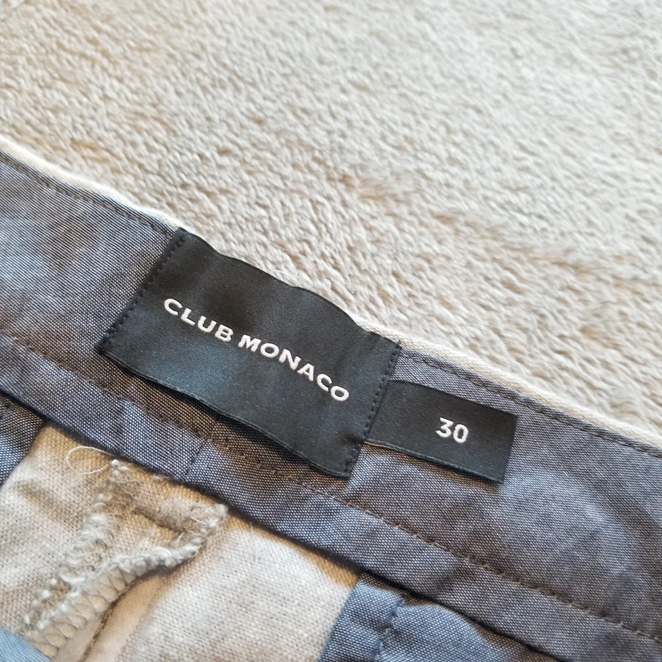 Club Monaco Womens Chino Walking Shorts Flat Front Size 30 Gray Linen Blend - Image 3 of 4