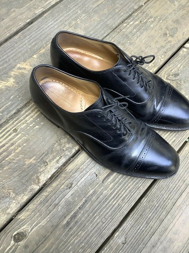 Johnston Murphy Men's Black Leather Dress Shoes Size 11 D Made USA 57966 - Picture 2 of 6