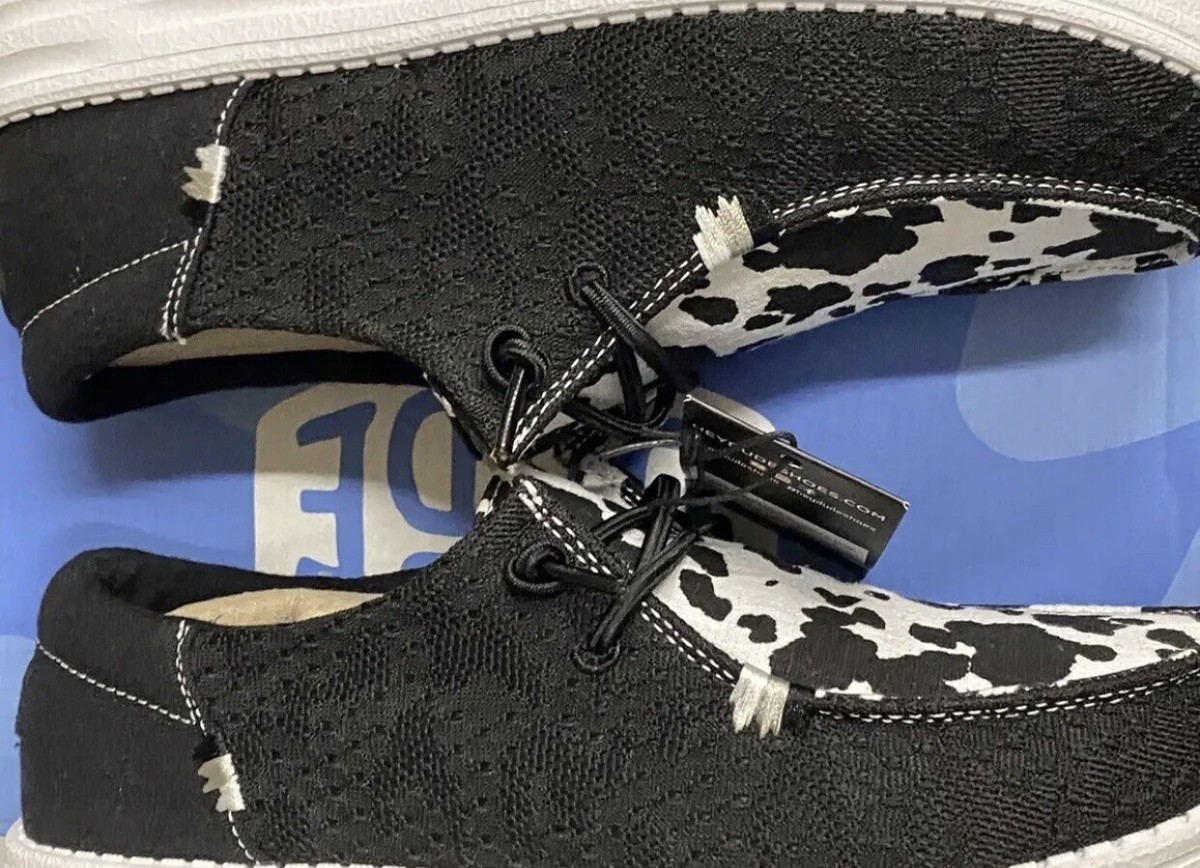 Hey Dude Women's Wendy Boho Wild Cow Print Shoes NEW Size