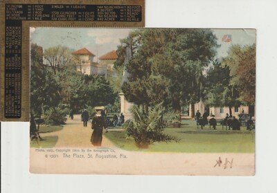 #ad St Augustine Florida FL The Plaza Public Park view by Rotograph Co 1908 POSTED $24.99