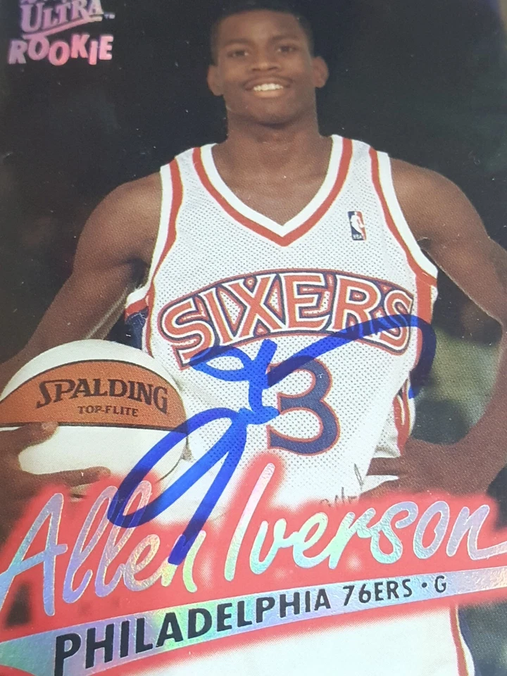 Fleer Ultra Allen Iverson #82 1996 novato automático - autógrafo de radiocontrol autenticado por BGS Foto 2 de 4