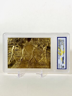 BEATLES ABBEY ROAD Album Cover 23KT Gold Card Sculpted Graded GEM