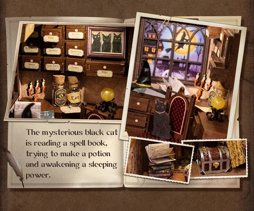 DIY Book Nook Kit, Mini Dollhouse, Touch Lights, Furniture, Christmas Gift, Cute - Picture 15 of 17
