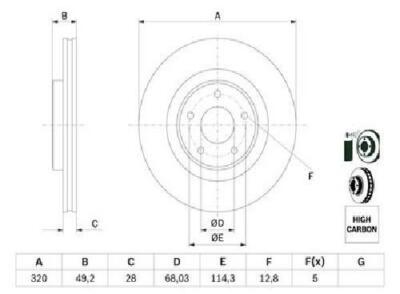 Genuine Bosch Brake Disc 0 986 479 F33 for Infiniti Nissan