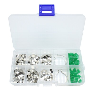 Dental 100 Pcs Sectional Contoured Matrices Matrix Ring Delta & 40 Add-On Wedges