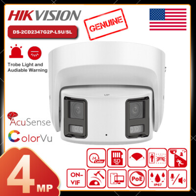Hikvision 4MP Panoramic ColorVu 180° IP Camera Audio+Alarm DS-2CD2347G2P-LSU/SL
