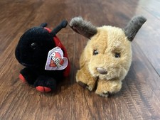 Vintage Puffkins Dottie Lady Bug  Dog Swibco Bean Bag Plush Stuffed Animal Lot