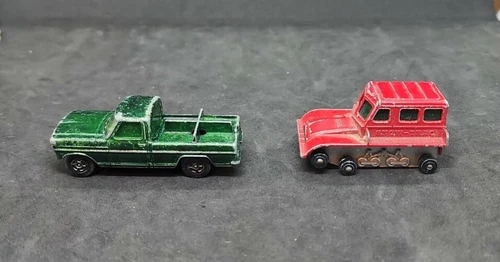 Vintage Matchbox Lesney 35 Red Snow Trac 50 Kennel Truck Lot England No Treads