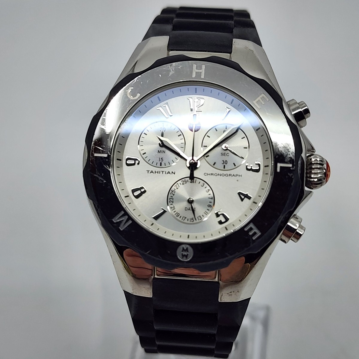 Michele Jelly Bean Large Tahitian Black & Silver Watch  display picture 1
