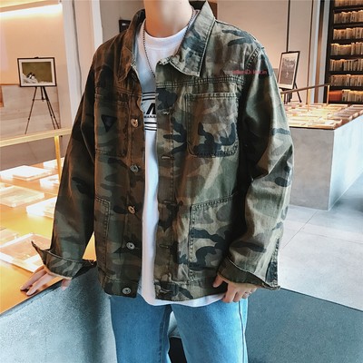 long camo denim jacket