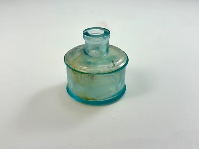 Antique Aqua Blue Dalley s Glass Ink Bottle