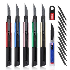 WORKPRO Premium Utility Knife Retractable Snap-off Blade 5PK w/10 9mm Blades NEW