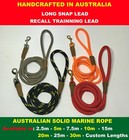 HANDCRAFTED RECALL Long Training Dog CLIP Lead Solid Rope Heavy Duty